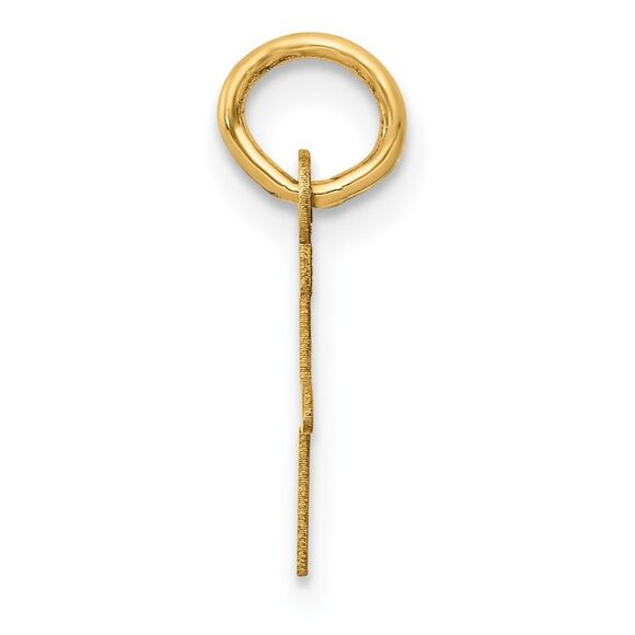 10k Yellow Gold Small Slanted Block Initial F Charm - Picture 2 of 4